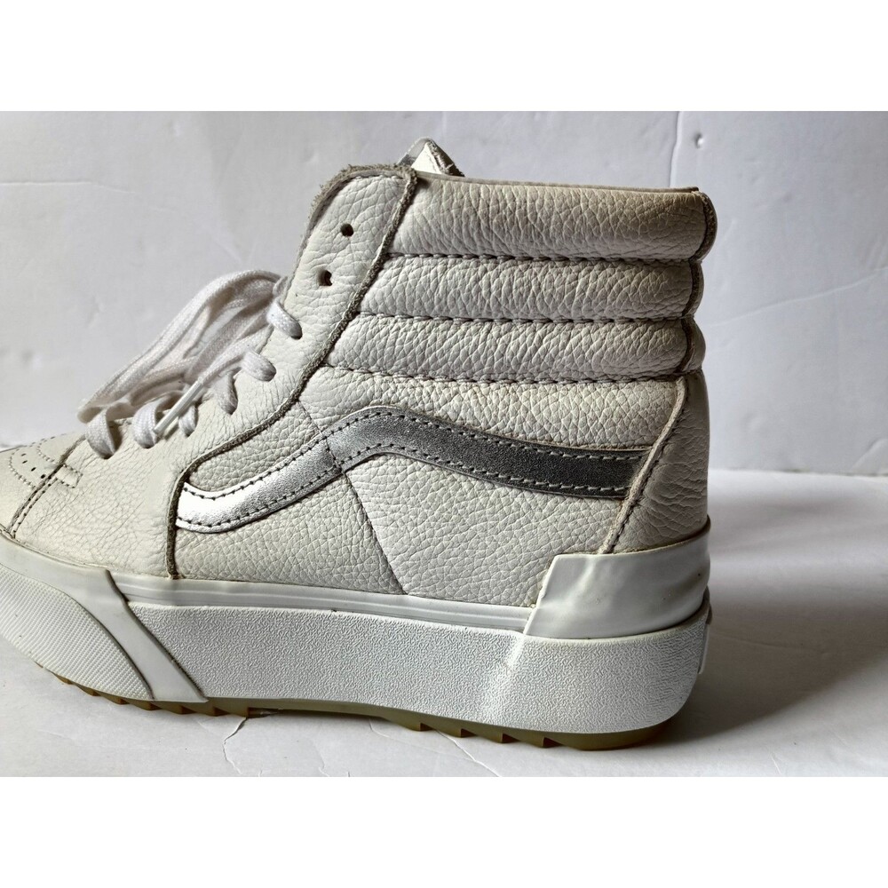 Vans Sk8-Hi Shoes Women's Size 9.5 Men's Size 8 Stacked Platform White Sneakers - Picture 6 of 11